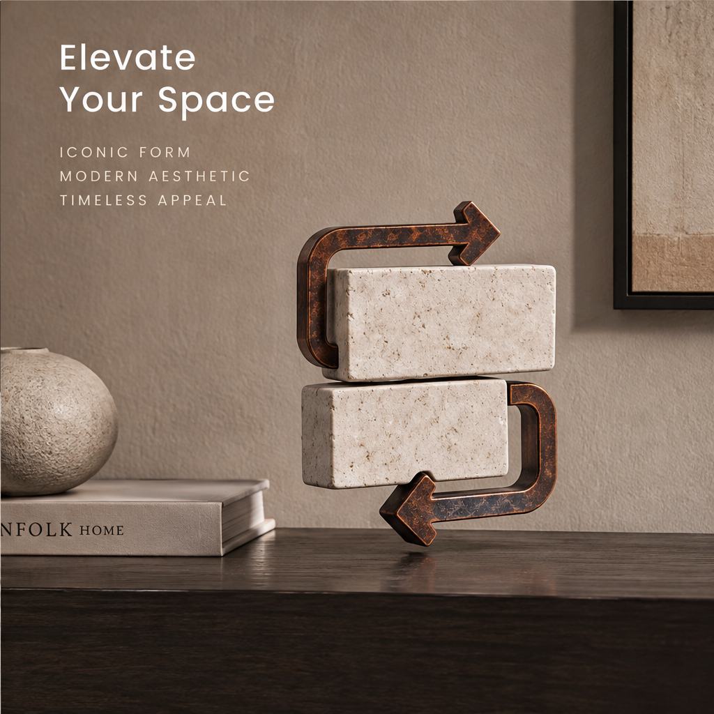 The Exchange – Dual Arrow Stone Art Sculpture