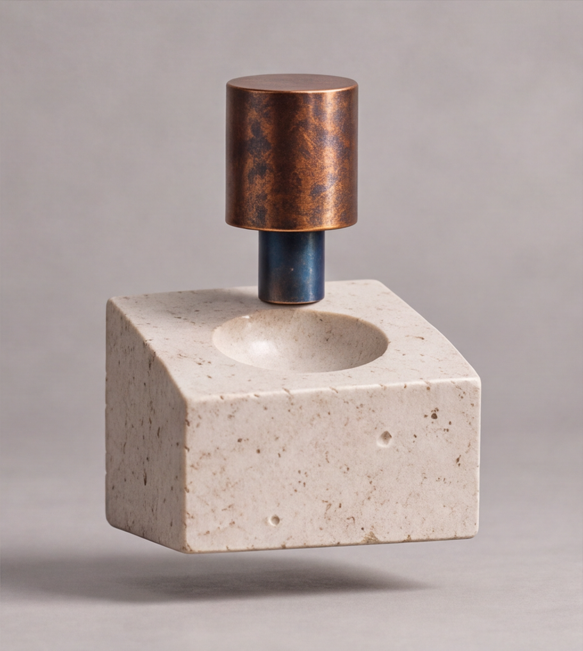 The Parallel Realities Museum – Stone & Bronze Column Art Sculpture