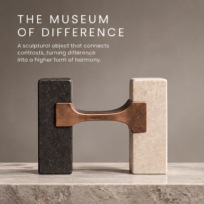 The Museum of Difference – Dual Stone Bronze Bridge Art Sculpture