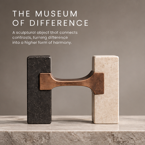 The Museum of Difference – Dual Stone Bronze Bridge Art Sculpture