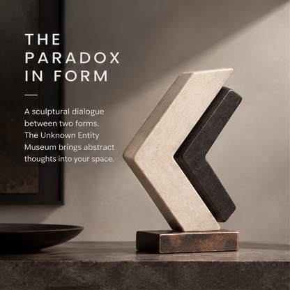 The Paradox in Form – Dual Chevron Stone Art Sculpture
