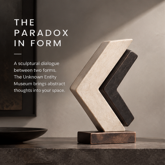 The Paradox in Form – Dual Chevron Stone Art Sculpture