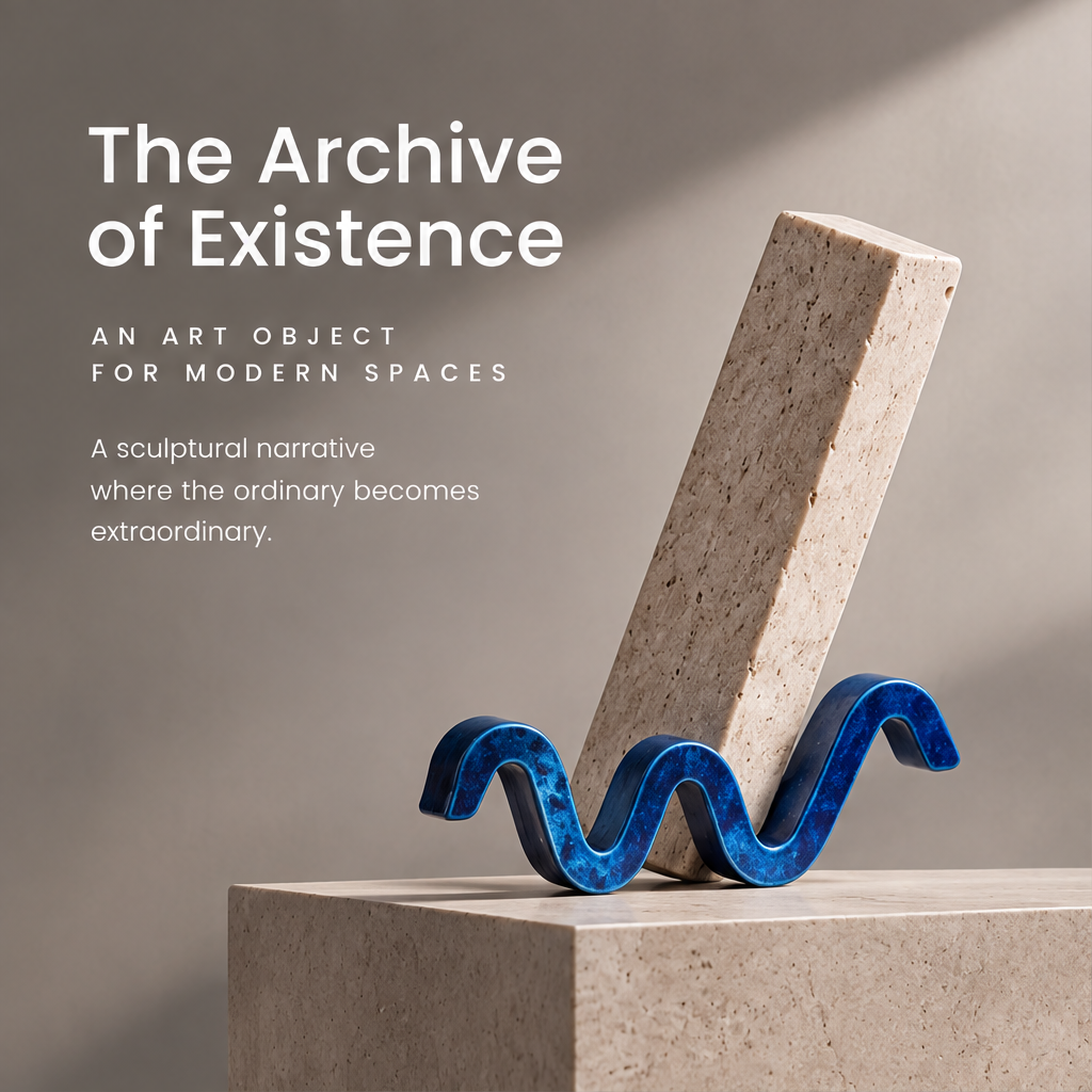 The Archive of Existence – Wave Base Stone Art Sculpture