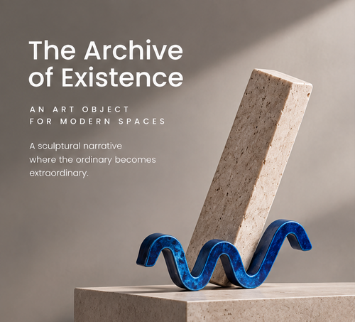 The Archive of Existence – Wave Base Stone Art Sculpture