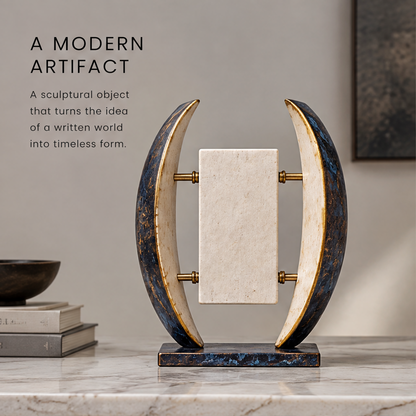 A Modern Artifact – Dual Arc Stone Art Sculpture