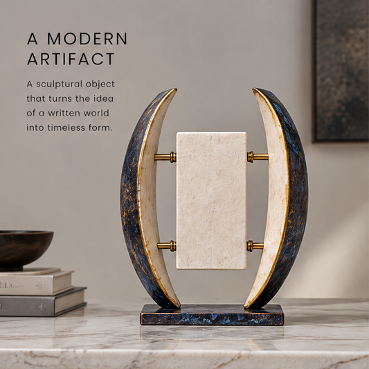 A Modern Artifact – Dual Arc Stone Art Sculpture
