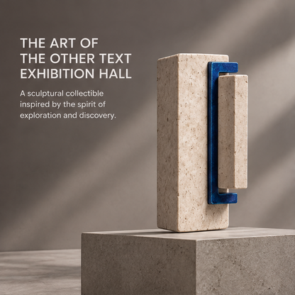 The Exhibition Hall – Stone & Blue Frame Art Sculpture