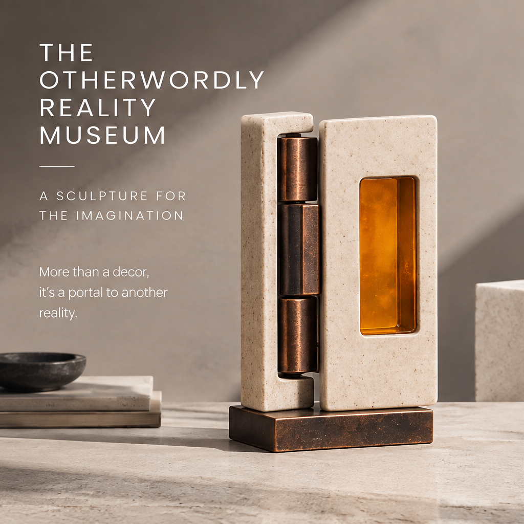 The Otherworldly Reality Museum – Hinge Stone Amber Glass Art Sculpture