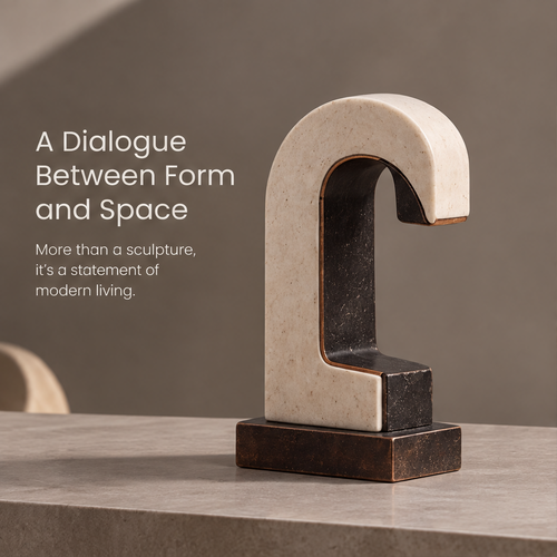 A Dialogue Between Form and Space – Arch-in-Arch Stone Bronze Art Sculpture