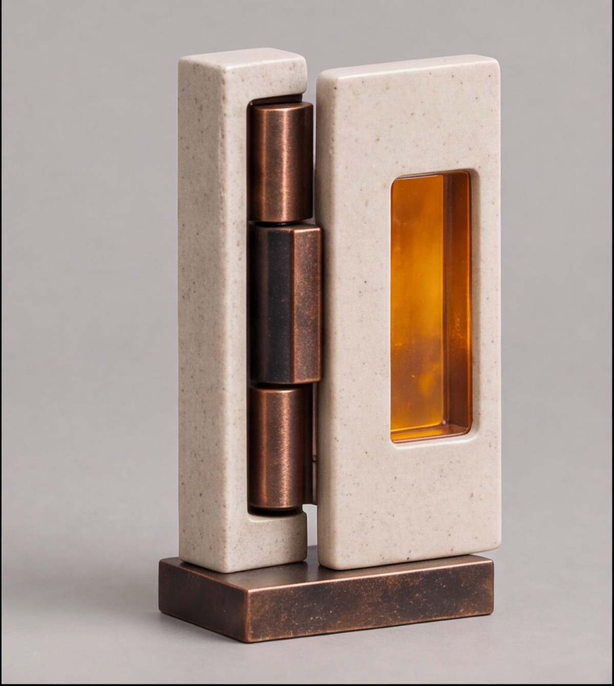 The Otherworldly Reality Museum – Hinge Stone Amber Glass Art Sculpture