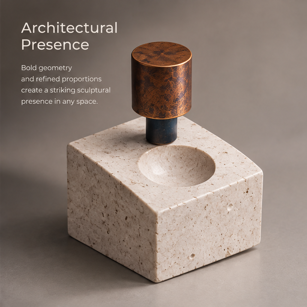 The Parallel Realities Museum – Stone & Bronze Column Art Sculpture