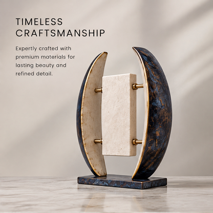 A Modern Artifact – Dual Arc Stone Art Sculpture