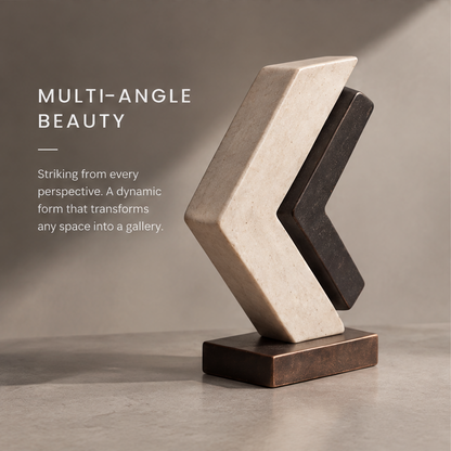 The Paradox in Form – Dual Chevron Stone Art Sculpture