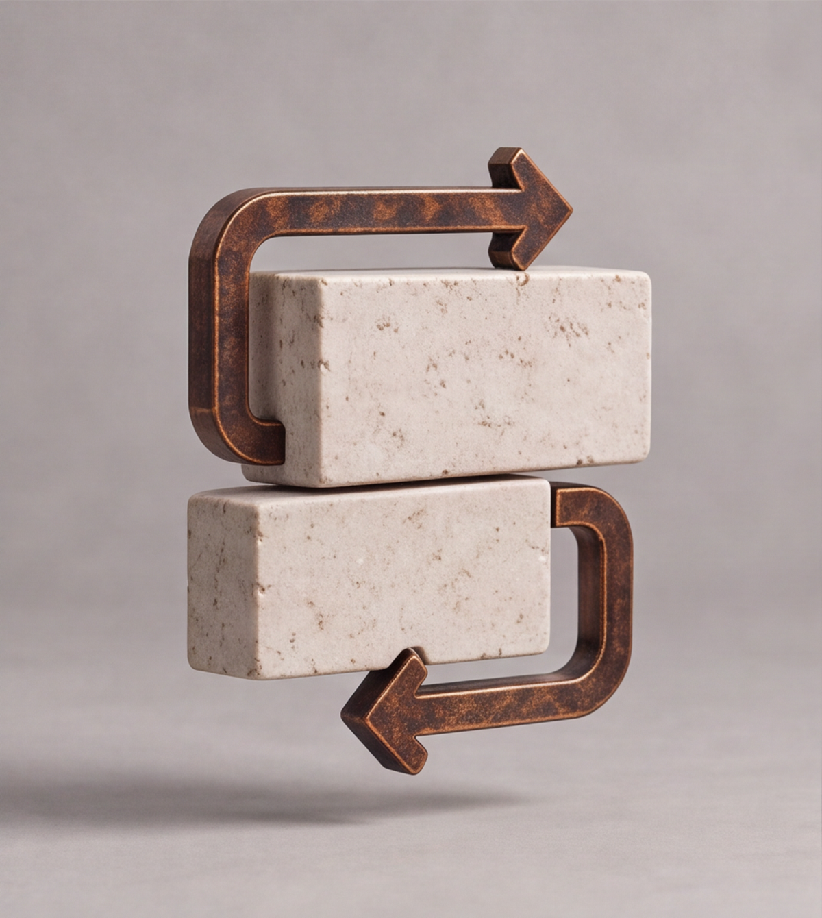 The Exchange – Dual Arrow Stone Art Sculpture