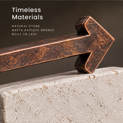 The Exchange – Dual Arrow Stone Art Sculpture