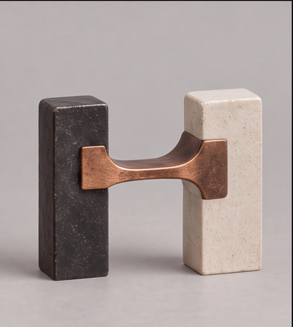 The Museum of Difference – Dual Stone Bronze Bridge Art Sculpture
