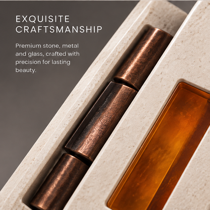 The Otherworldly Reality Museum – Hinge Stone Amber Glass Art Sculpture