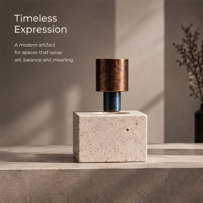 The Parallel Realities Museum – Stone & Bronze Column Art Sculpture