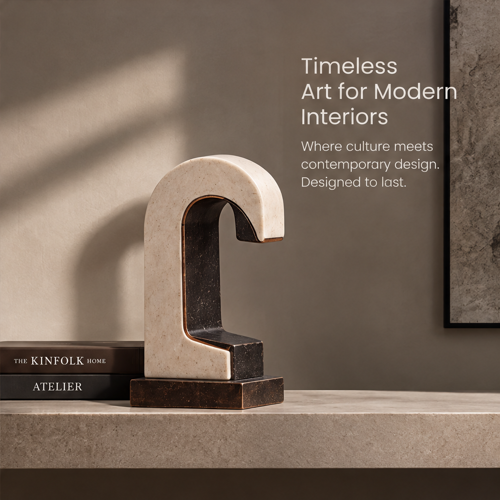 A Dialogue Between Form and Space – Arch-in-Arch Stone Bronze Art Sculpture