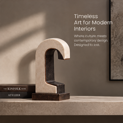 A Dialogue Between Form and Space – Arch-in-Arch Stone Bronze Art Sculpture
