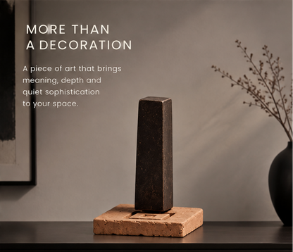 The Museum of Aberrant Texts – Dark Stone Obelisk Clay Base Art Sculpture