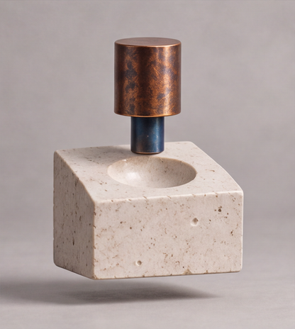 The Parallel Realities Museum – Stone & Bronze Column Art Sculpture